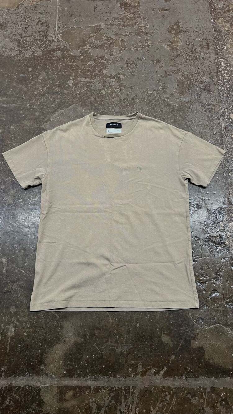 Purple Brand Beige Short Sleeve Logo T-Shirt